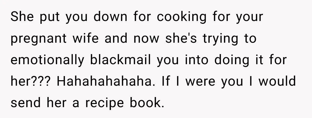 A Chef Refuses to Cook for His Pregnant Sister-in-Law, Telling Her to Rely on Her Husband