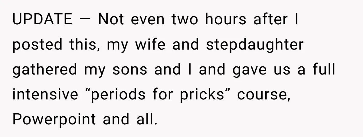 This Dad Asked His Stepdaughter to Hide Her Period Products, and She Clapped Back With a PowerPoint Roast