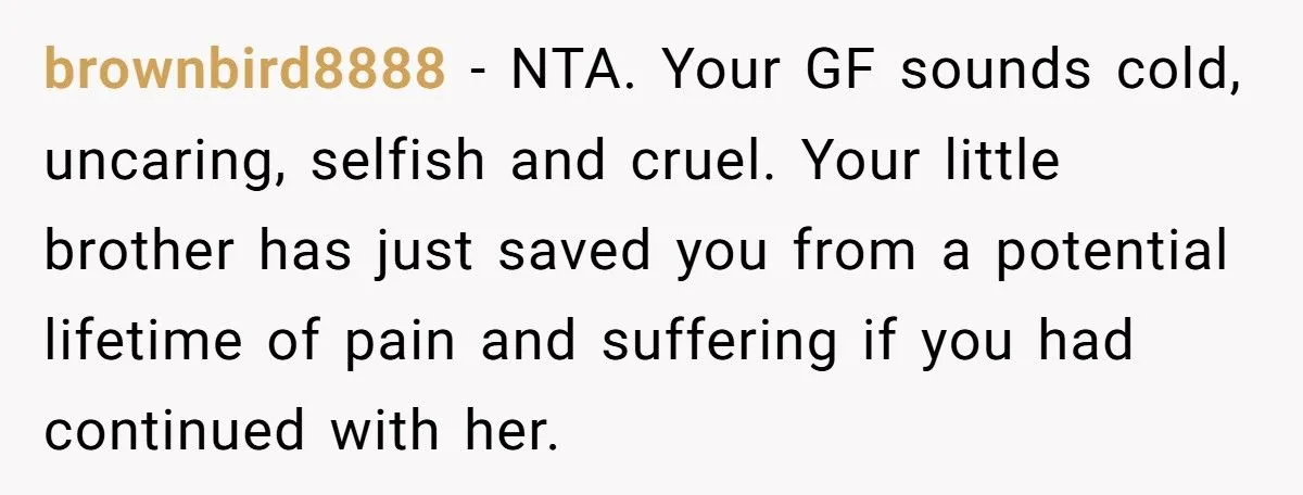 He Made His Girlfriend Leave After She Verbally Abused His Little Brother