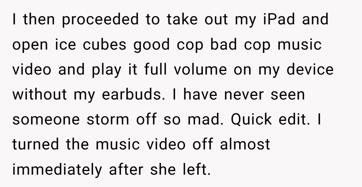 Woman Demands Silence for Her Loud iPad Show - She Instantly Regrets It Woman Demands Silence for Her Loud iPad Show - She Instantly Regrets It