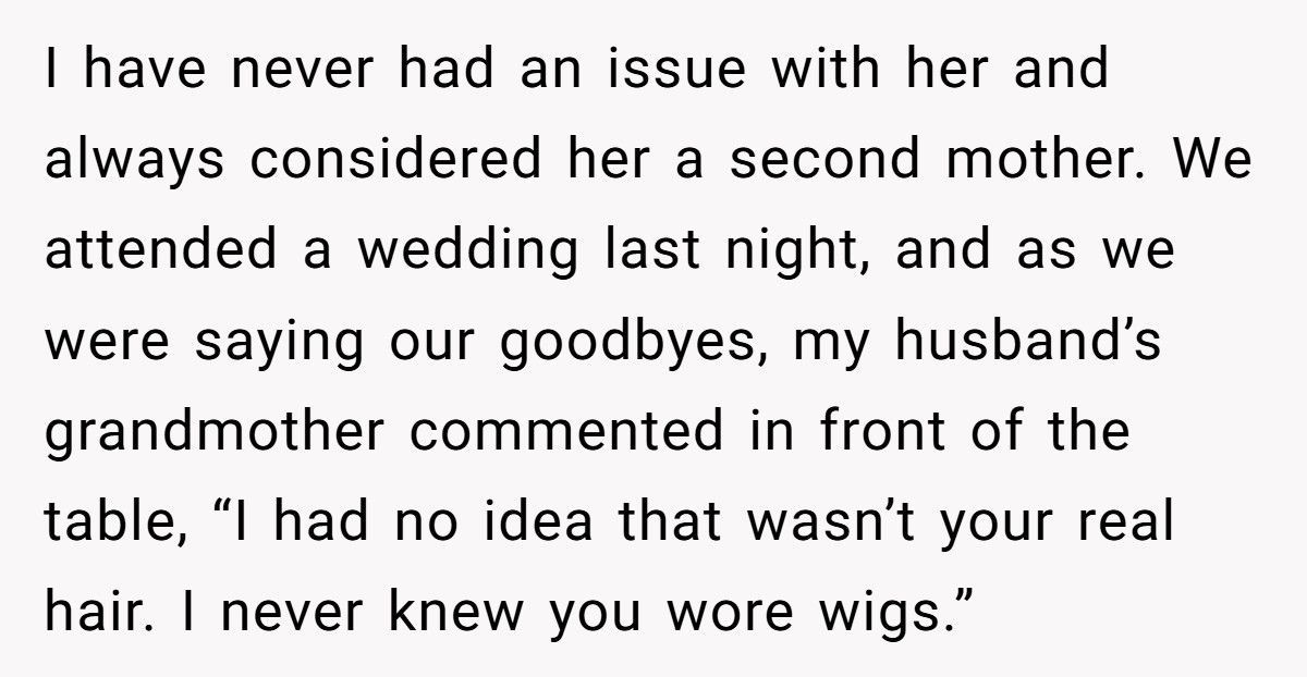 MIL Outs Woman's Wig At Wedding, Sparking Family Drama