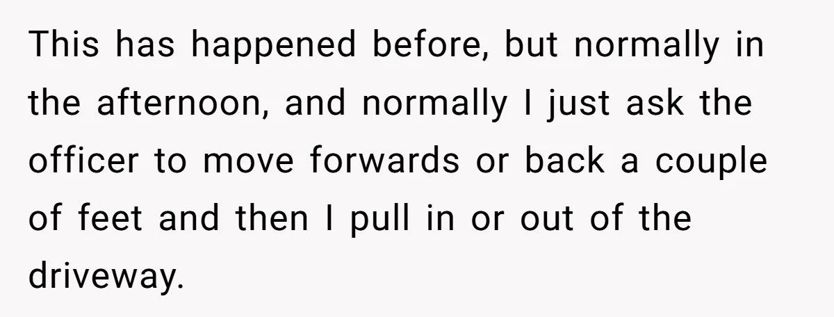 Early-Morning Worker Gets Revenge on Cop Who Blocked Her Driveway - With One Perfect Coffee
