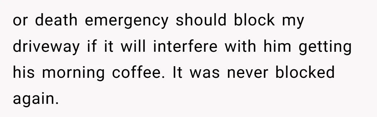 Early-Morning Worker Gets Revenge on Cop Who Blocked Her Driveway - With One Perfect Coffee