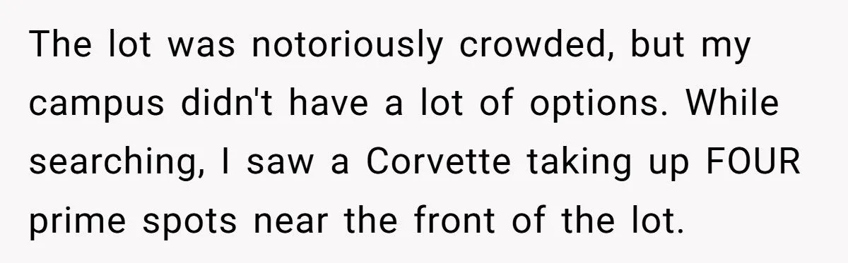 Fake Note On Corvette For Taking Four Parking Spots