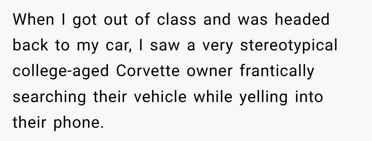 Fake Note On Corvette For Taking Four Parking Spots