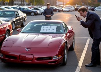 Fake Note On Corvette For Taking Four Parking Spots