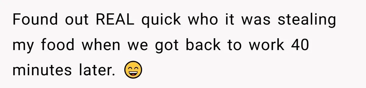 Boss’s Son Stole Food from the Office Fridge—Until One Co-Worker Made Him Puke in Front of Everyone