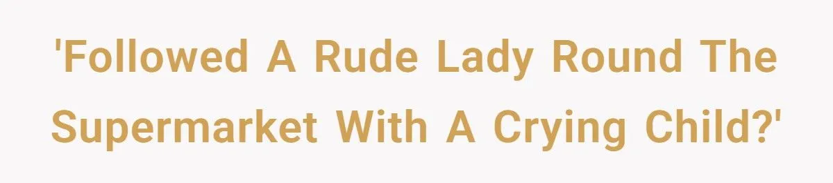 Mom Follows Rude Shopper With Crying Toddler For Revenge