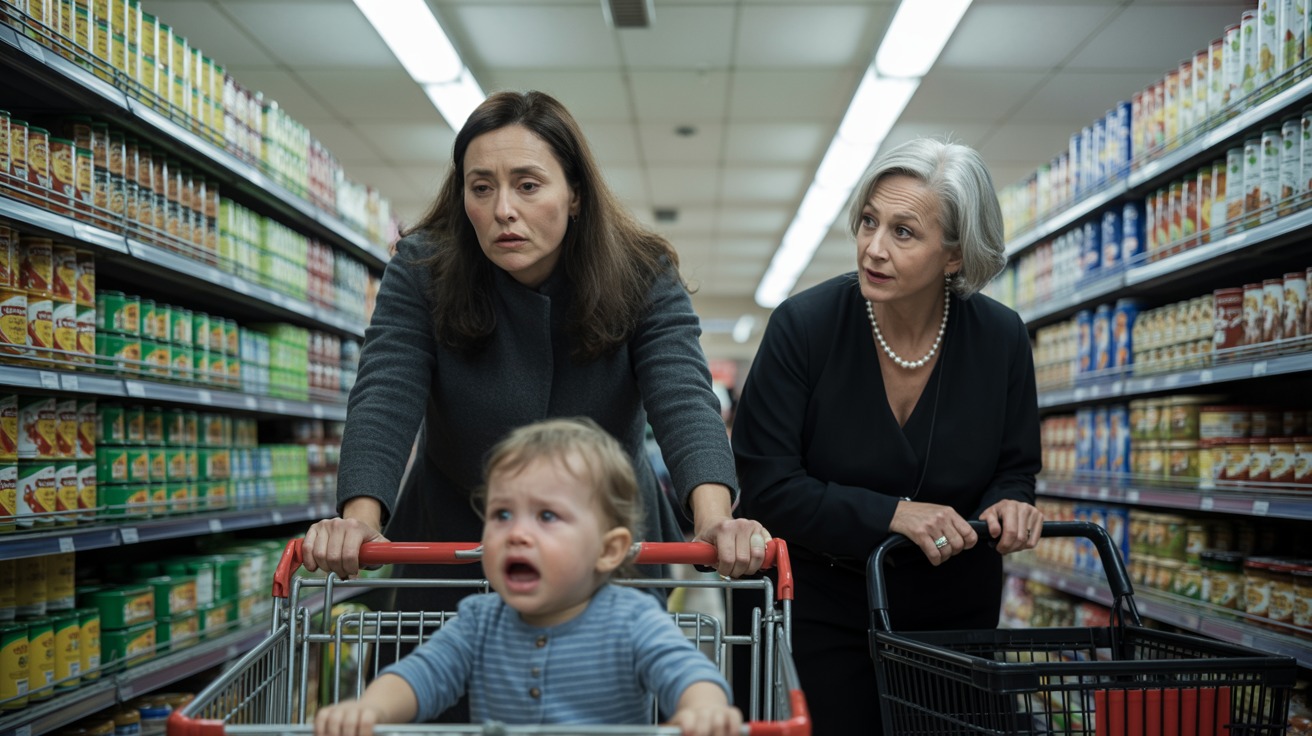 Mom Follows Rude Shopper With Crying Toddler For Revenge