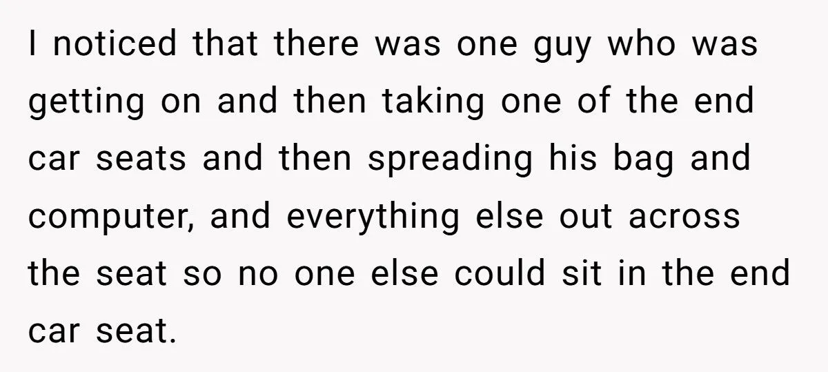 Commuter Thwarts Seat-Hogging Jerk On Train With Persistent Sit-Downs