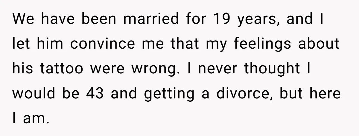 Husband’s Affair-Exposing Tattoo Sparks Divorce After 19 Years