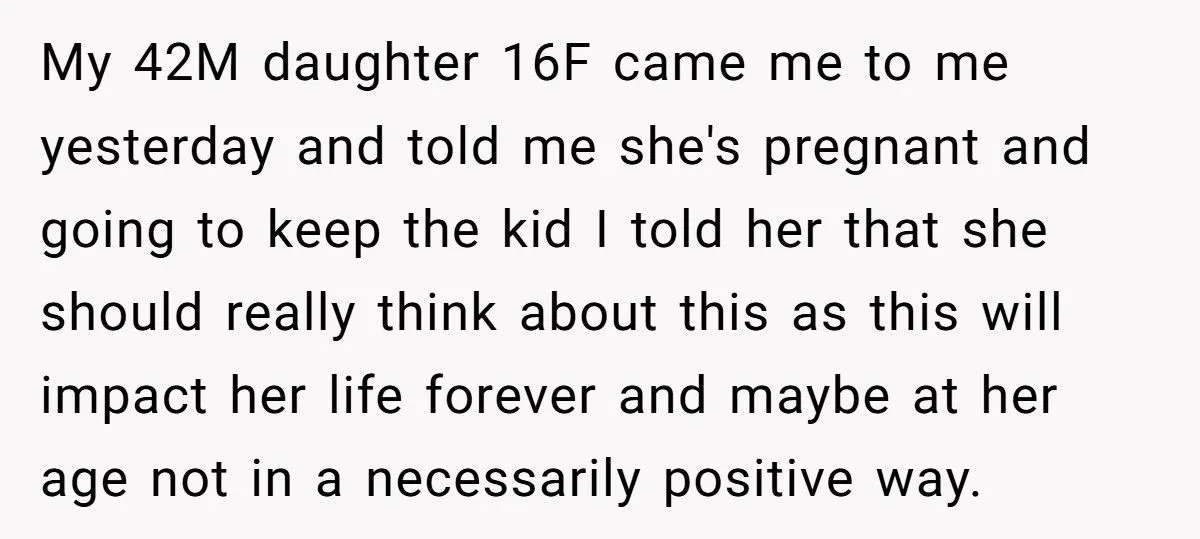 Teen Daughter Pregnant at 16, Dad’s Response Leaves Internet Divided