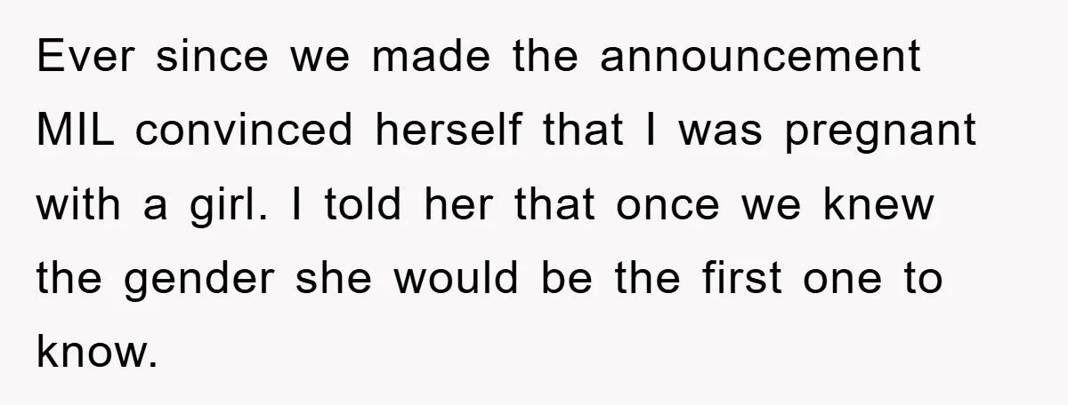 Ever since we made the announcement MIL convinced herself that I was pregnant with a girl. I told her that once we knew the gender she would be the first...