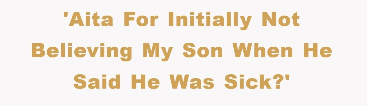 Mom Doubts Son’s Illness, Risks Rift Over Sister’s Health Needs 'AITA for initially not believing my son when he said he was sick?'