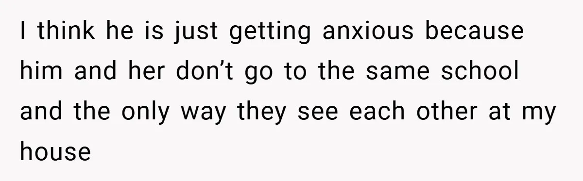 Dad Caught Between His Prejudiced Mom and His Son’s Girlfriend - Who Suffers? I think he is just getting anxious because him and her don’t go to the same school and the only way they see each other at my house