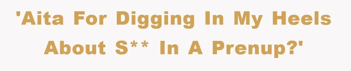 'AITA for digging in my heels about s** in a prenup?'