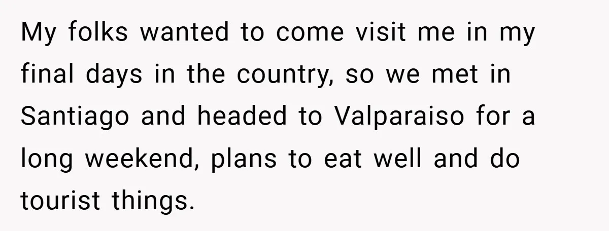 My folks wanted to come visit me in my final days in the country, so we met in Santiago and headed to Valparaiso for a long weekend, plans to eat...