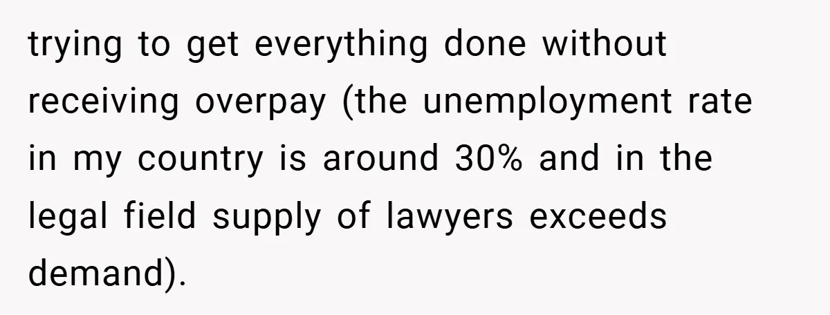 Employee Stops Managing Office - Forces Family-Run Law Firm to Face Consequences trying to get everything done without receiving overpay (the unemployment rate in my country is around 30% and in the legal field supply of lawyers exceeds demand).