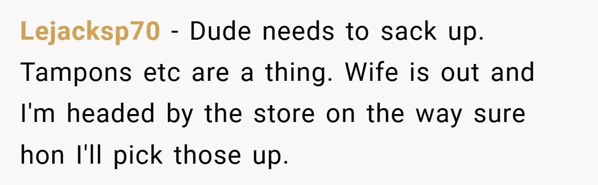 Employee Covers Tampons with Hilarious Label - Boss and Coworker Left Flustered Lejacksp70 − Dude needs to sack up. Tampons etc are a thing. Wife is out and I'm headed by the store on the way sure hon I'll pick those up.