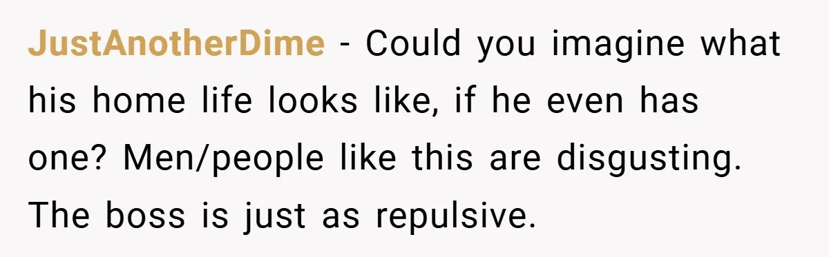 Employee Covers Tampons with Hilarious Label - Boss and Coworker Left Flustered JustAnotherDime − Could you imagine what his home life looks like, if he even has one? Men/people like this are disgusting. The boss is just as repulsive.