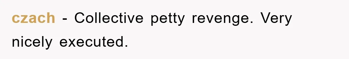 czach − Collective petty revenge. Very nicely executed.
