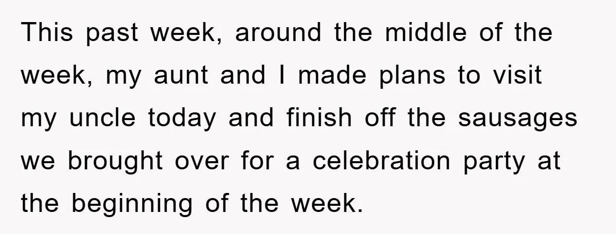This past week, around the middle of the week, my aunt and I made plans to visit my uncle today and finish off the sausages we brought over for a...