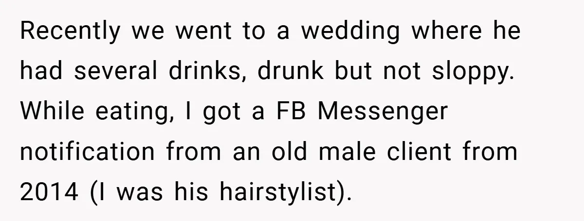 Husband Demands Divorce Over Facebook Chat - Wife Shocks Him by Filing Immediately Recently we went to a wedding where he had several drinks, drunk but not sloppy. While eating, I got a FB Messenger notification from an old male client from 2014...