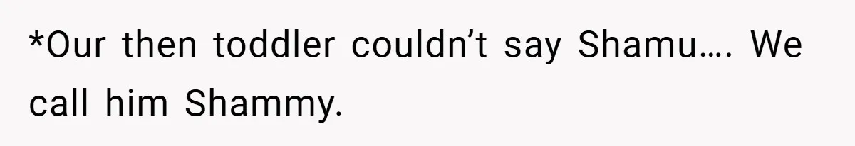 *Our then toddler couldn’t say Shamu…. We call him Shammy.