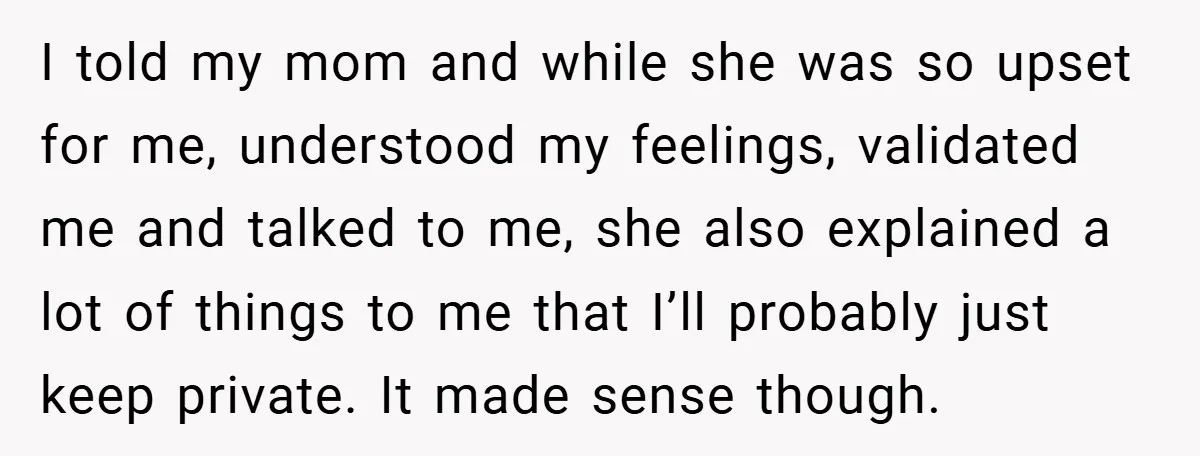 Bride-to-Be’s Trust Broken in Bathroom Confrontation — Online Community Begs Her Not to Marry Him I told my mom and while she was so upset for me, understood my feelings, validated me and talked to me, she also explained a lot of things to me...