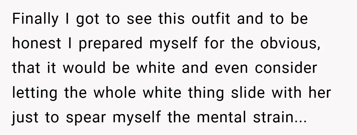 Bride Creates “Jacket of Shame” to Stop MIL from Wearing a Wedding Dress - Did She Go Too Far? Finally I got to see this outfit and to be honest I prepared myself for the obvious, that it would be white and even consider letting the whole white thing...