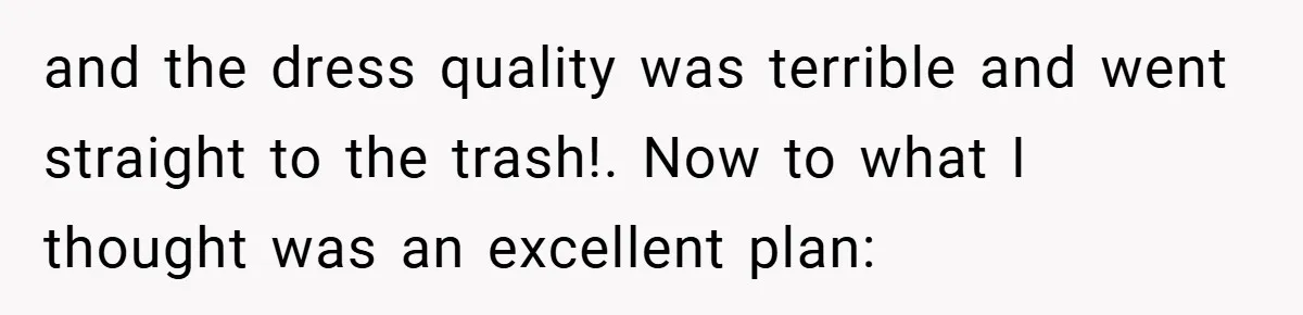 Bride Creates “Jacket of Shame” to Stop MIL from Wearing a Wedding Dress - Did She Go Too Far? and the dress quality was terrible and went straight to the trash!. Now to what I thought was an excellent plan: