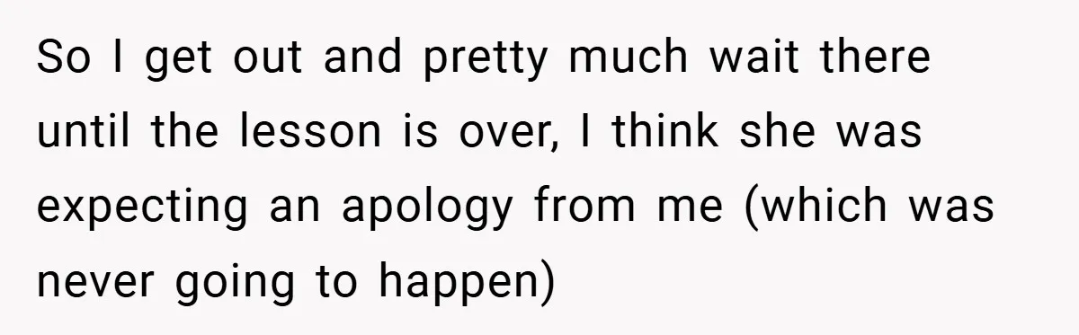 Music Teacher Punishes Deaf Student - But the Principal Sees the Truth So I get out and pretty much wait there until the lesson is over, I think she was expecting an apology from me (which was never going to happen)