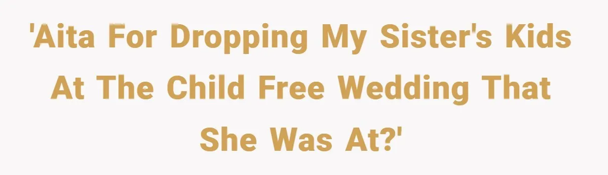 Medical Student Drops Sister’s Kids at Child-Free Wedding After Being Dumped on Last Minute 'AITA for dropping my sister's kids at the child free wedding that she was at?'