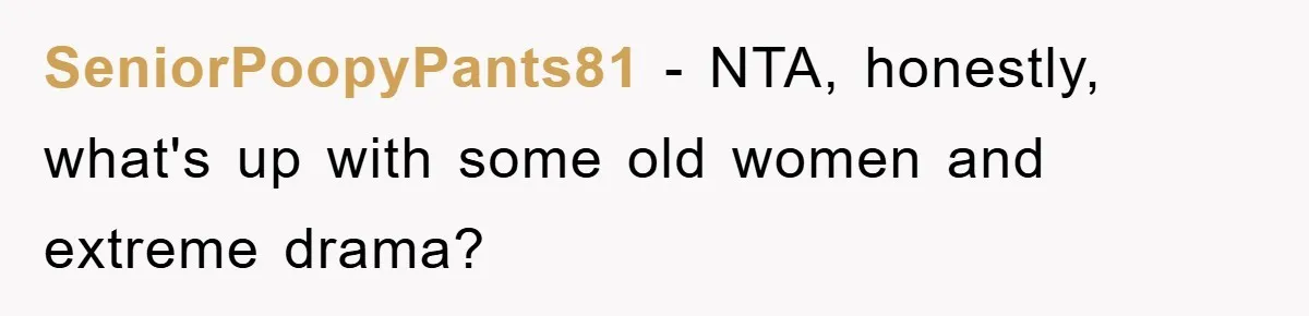 SeniorPoopyPants81 − NTA, honestly, what's up with some old women and extreme drama?
