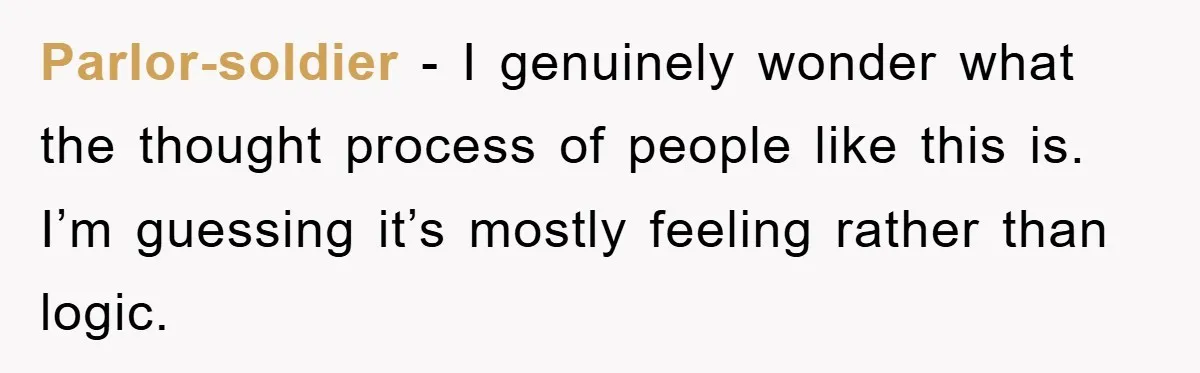 Parlor-soldier − I genuinely wonder what the thought process of people like this is. I’m guessing it’s mostly feeling rather than logic.