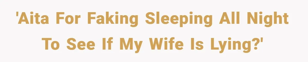 'AITA for faking sleeping all night to see if my wife is lying?'