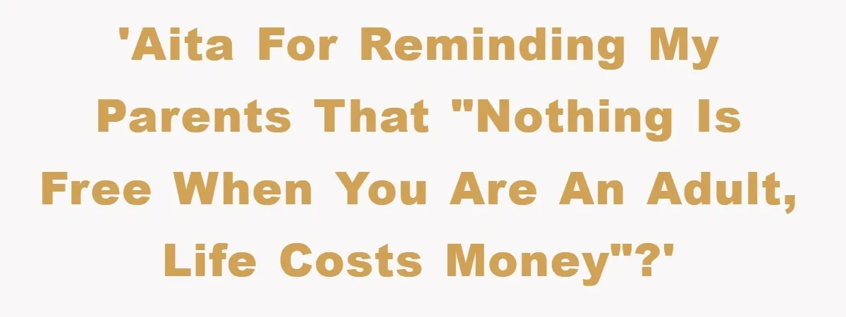 'AITA for reminding my parents that "Nothing is free when you are an adult, life costs money"?'