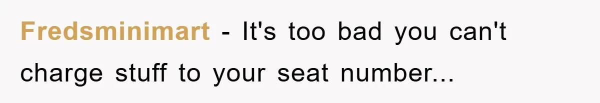 Fredsminimart − It's too bad you can't charge stuff to your seat number...