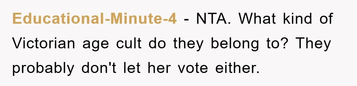 Educational-Minute-4 − NTA. What kind of Victorian age cult do they belong to? They probably don't let her vote either.