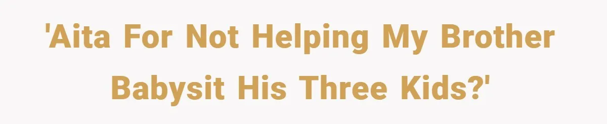 'AITA for not helping my brother babysit his three kids?'