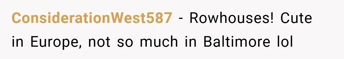 ConsiderationWest587 − Rowhouses! Cute in Europe, not so much in Baltimore lol