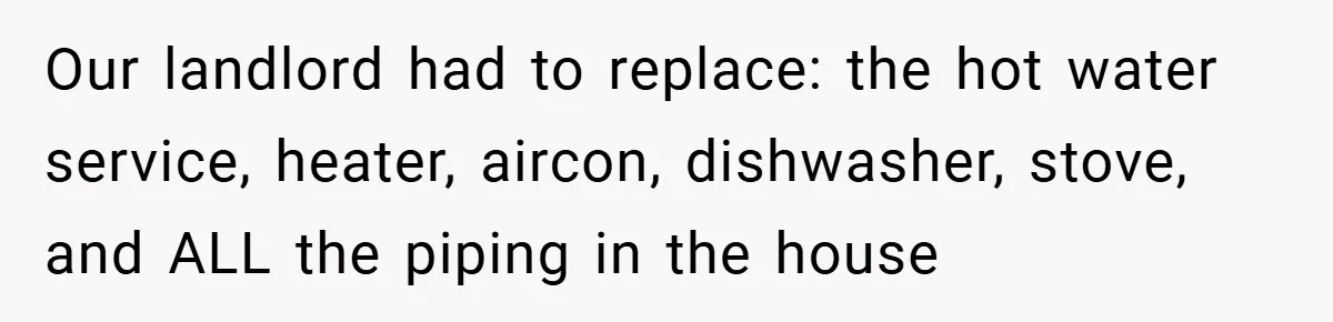 When Landlord Said ‘Fix It Yourself,’ Tenant Made Him Pay Up Our landlord had to replace: the hot water service, heater, aircon, dishwasher, stove, and ALL the piping in the house