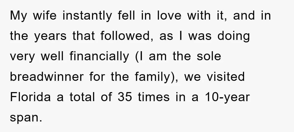 My wife instantly fell in love with it, and in the years that followed, as I was doing very well financially (I am the sole breadwinner for the family), we...