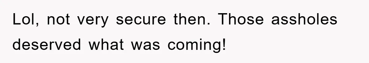 Lol, not very secure then. Those assholes deserved what was coming!