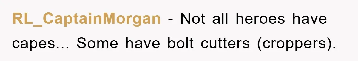RL_CaptainMorgan − Not all heroes have capes... Some have bolt cutters (croppers).