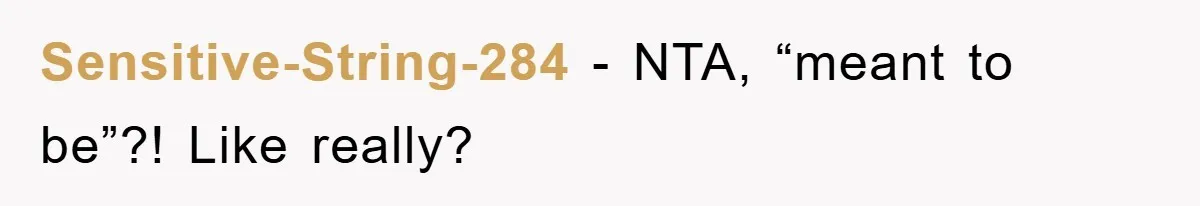 Sensitive-String-284 − NTA, “meant to be”?! Like really?