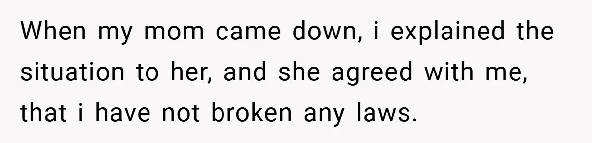 Angry Neighbor Calls Tow Truck, Gets His Own Car Taken Instead When my mom came down, i explained the situation to her, and she agreed with me, that i have not broken any laws.