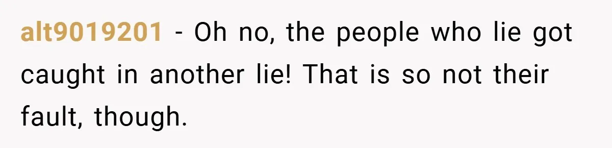 alt9019201 − Oh no, the people who lie got caught in another lie! That is so not their fault, though.