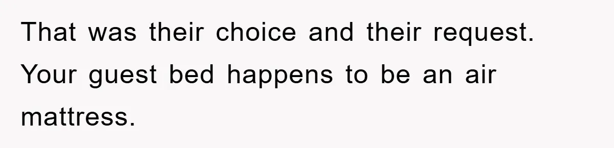 That was their choice and their request. Your guest bed happens to be an air mattress.