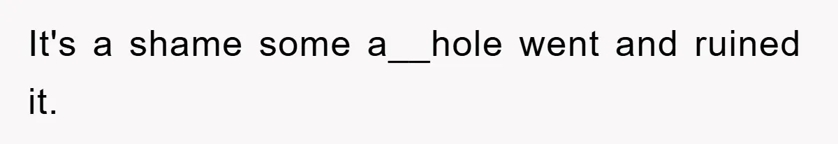 It's a shame some a__hole went and ruined it.